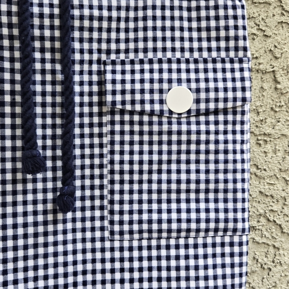 Zara Nautical Gingham Drawstring Mini Skirt - Picture 5 of 7